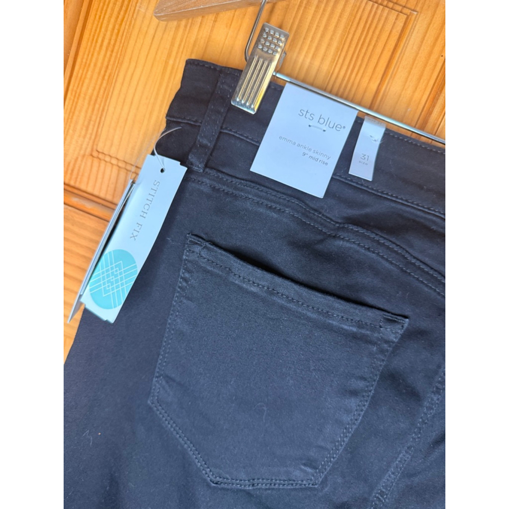 STS Blue Emma Ankle Skinny Jeans Black Size 31 Mid-Rise NWT - Picture 2 of 5